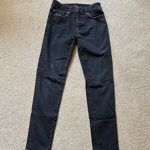 American Eagle Outfitters Distressed Black Flex Slim Jeans